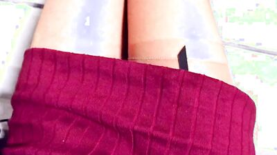 FF nylons over transparent latex leggings, oh so hot (peeing,enema)