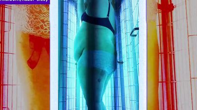 Chub Sissy in a Tanning Booth!