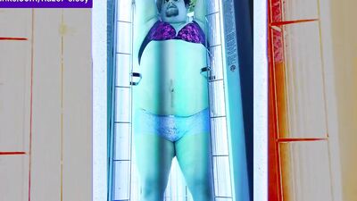 Chub Sissy in a Tanning Booth!