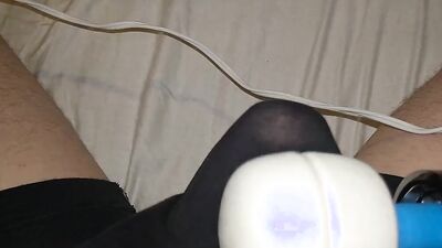 Hitachi Wand Vibrating My Dick Through My Boxers DMVToyLover