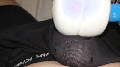 Hitachi Wand Vibrating My Dick Through My Boxers DMVToyLover