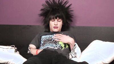 Rocker Boyz - Crazy Hair Emo Twink Wanks His Dick