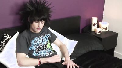Rocker Boyz - Crazy Hair Emo Twink Wanks His Dick