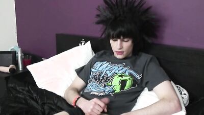 Rocker Boyz - Crazy Hair Emo Twink Wanks His Dick