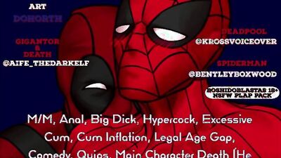 Deadpool gets fucked by Spiderman's gigantic cock