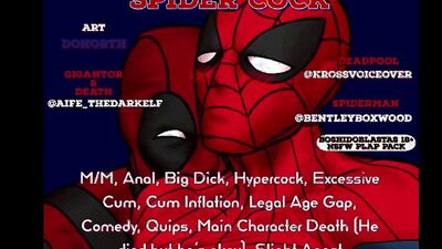 Deadpool gets fucked by Spiderman's gigantic cock