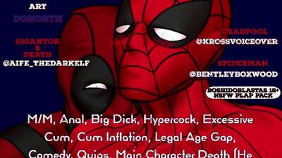 Deadpool gets fucked by Spiderman's gigantic cock