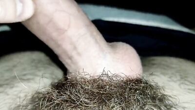 Croat playing with foreskin vibrator on frenulum cum leak