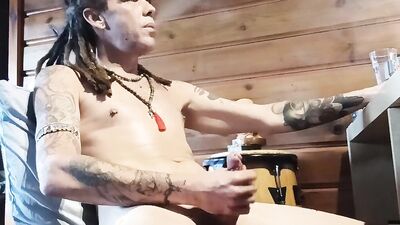 DREADHEADBOY WANKING FOR HIS WIFE