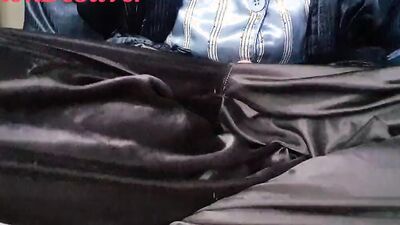 Master Ramon jerks off at breakfast in a hot satin outfit, lick slave!