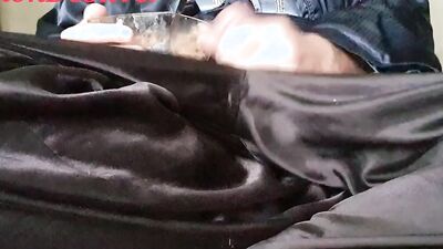 Master Ramon jerks off at breakfast in a hot satin outfit, lick slave!