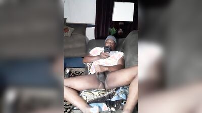 Stroking on my couch.