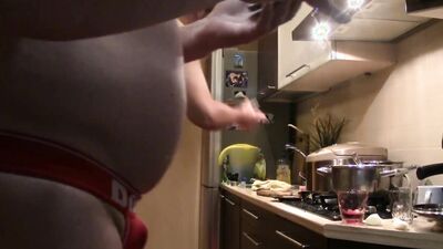 2m MUSCLE ALPHA MALE with BIG DICK FUCKS my ASS BAREBACK HARD in the KITCHEN