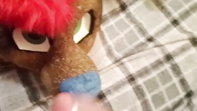 Cum on fursuit until completely covered