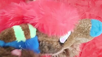Cum on fursuit until completely covered