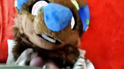 Cum on fursuit until completely covered