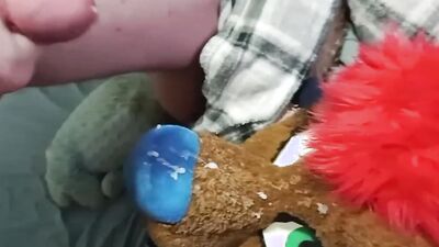 Cum on fursuit until completely covered