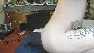 Anal play & 15 inch vibrating sounding rod in cock & piss in my mouth while stroking big cock