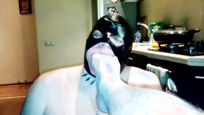 HARD BDSM session with an OLDER MAN - FOOTJOB, HARD SLAP and SPIT
