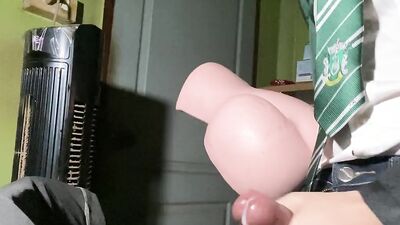 Asian Slytherin guy fucking sex toy
