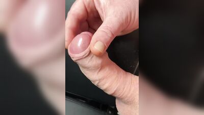 Huge uncut foreskin dick jerkoff