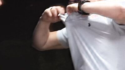 First gay experience on he public toilete with strong cock jerking until squirting