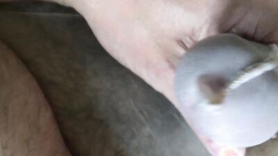 Hot guy in nylon moaning for pocket mouth. Shaking loud orgasm, lots of CUM!