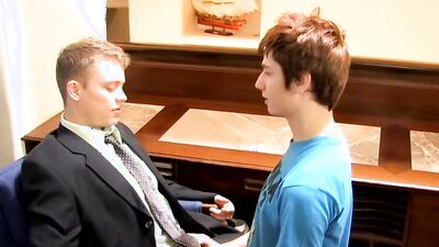 Young boss Micah Andrews hammers gay employee and cumshot
