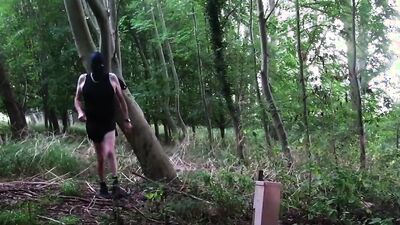 outdoors worn out y fronts hiking walk to naked