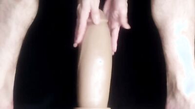 Taking huge toys until cumming