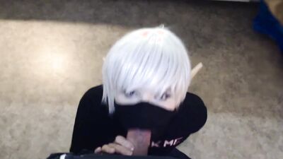 cute slut sucks a nice big cock