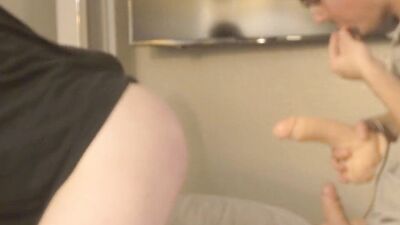 Jock Destroyed By 10 inch Dildo until He No Hands Cums