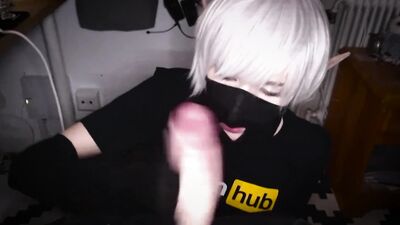 pretty femboy slut blowjob and facial POV