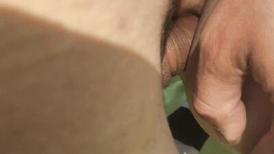 In public, Femboy sucks my healthy cock and caresses my foreskin