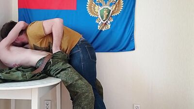blowjob to a soldier in the cafeteria before lunch