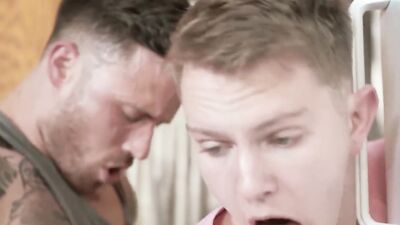 Men.com - Cute twink rides inked hunks cock - Jordan Levine, Timothy Drake