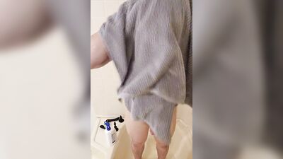 WOW! Straight Big Cock Twink Anal toy Play With Hot Cum Shower