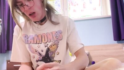 Bitch femboy with huge dildos