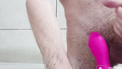 I play with my toy in my bath