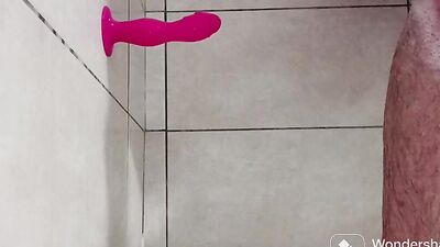 I play with my toy in my bath
