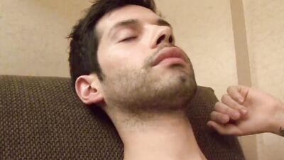 Young cute boy doing excellent oral sex with his buddies having huge orgasm