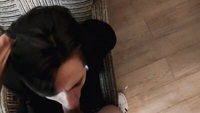 Wealthy dad calls bellboy and fucks him in the mouth with his big cock