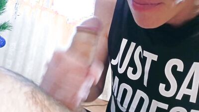 Fuck under the Christmas tree , daddy fucked a Femboy Sissy like a whore to cum ????????????