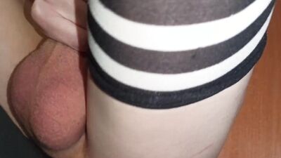 Femboy Cross obediently fucks and sucks the big dick of the daddy of the owner in adidas