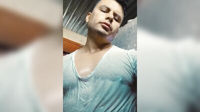 young man masturbating in the bathroom