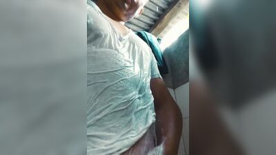 young man masturbating in the bathroom