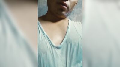 young man masturbating in the bathroom