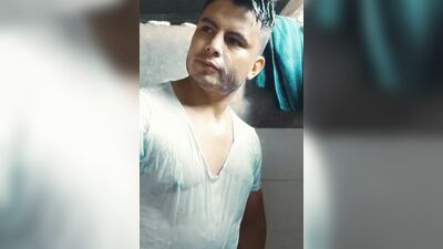 young man masturbating in the bathroom