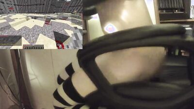 Riding a dildo until I can beat a game of Minecraft TNT Run