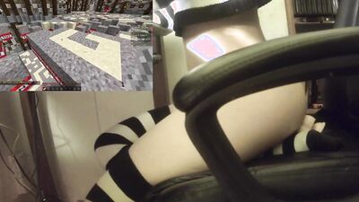 Riding a dildo until I can beat a game of Minecraft TNT Run